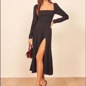 Reformation sigmund dress size 6 | long sleeve black dress